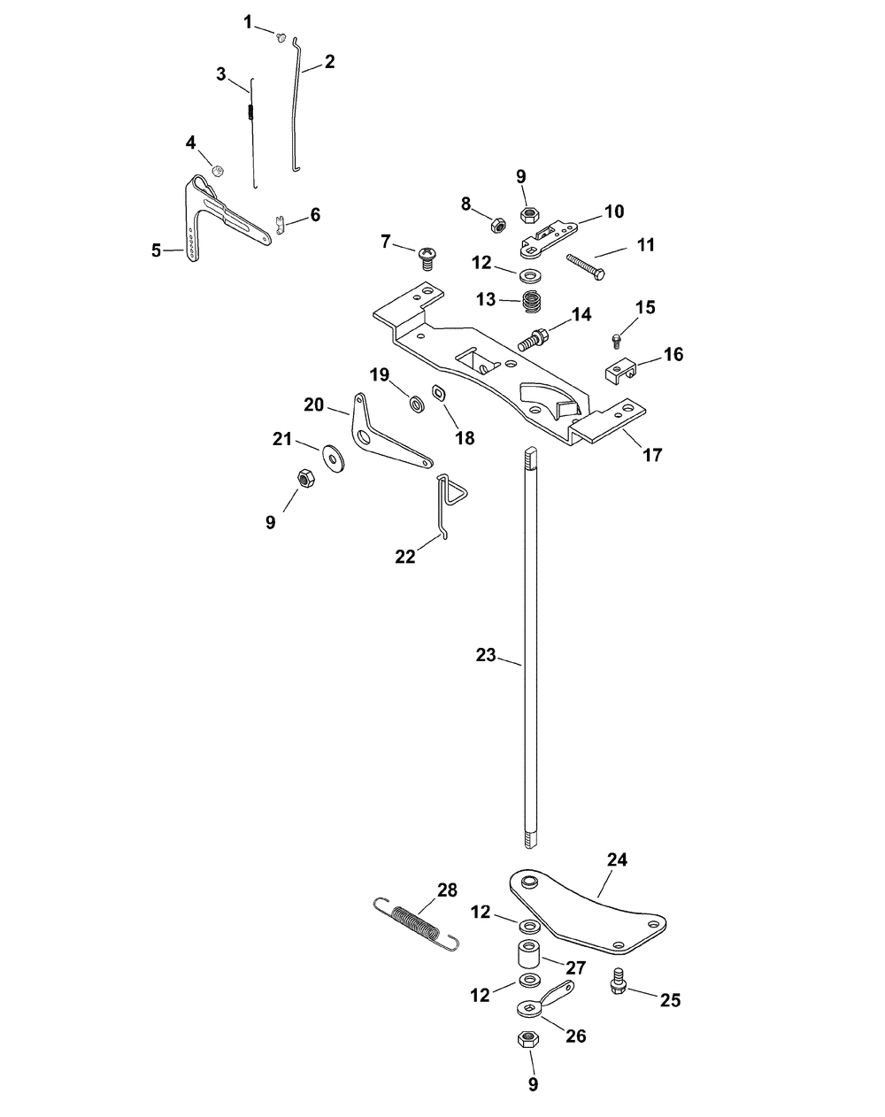 Kohler Cv680-3011 Engine Controls Diagram and Parts List for RECON48 53AH8ST3050-23HP Cub Cadet Lawn Tractor